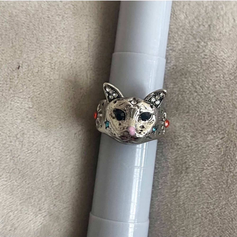 🆕 Sterling Silver Handmade Zirconia Cat Ring - Picture 10 of 12